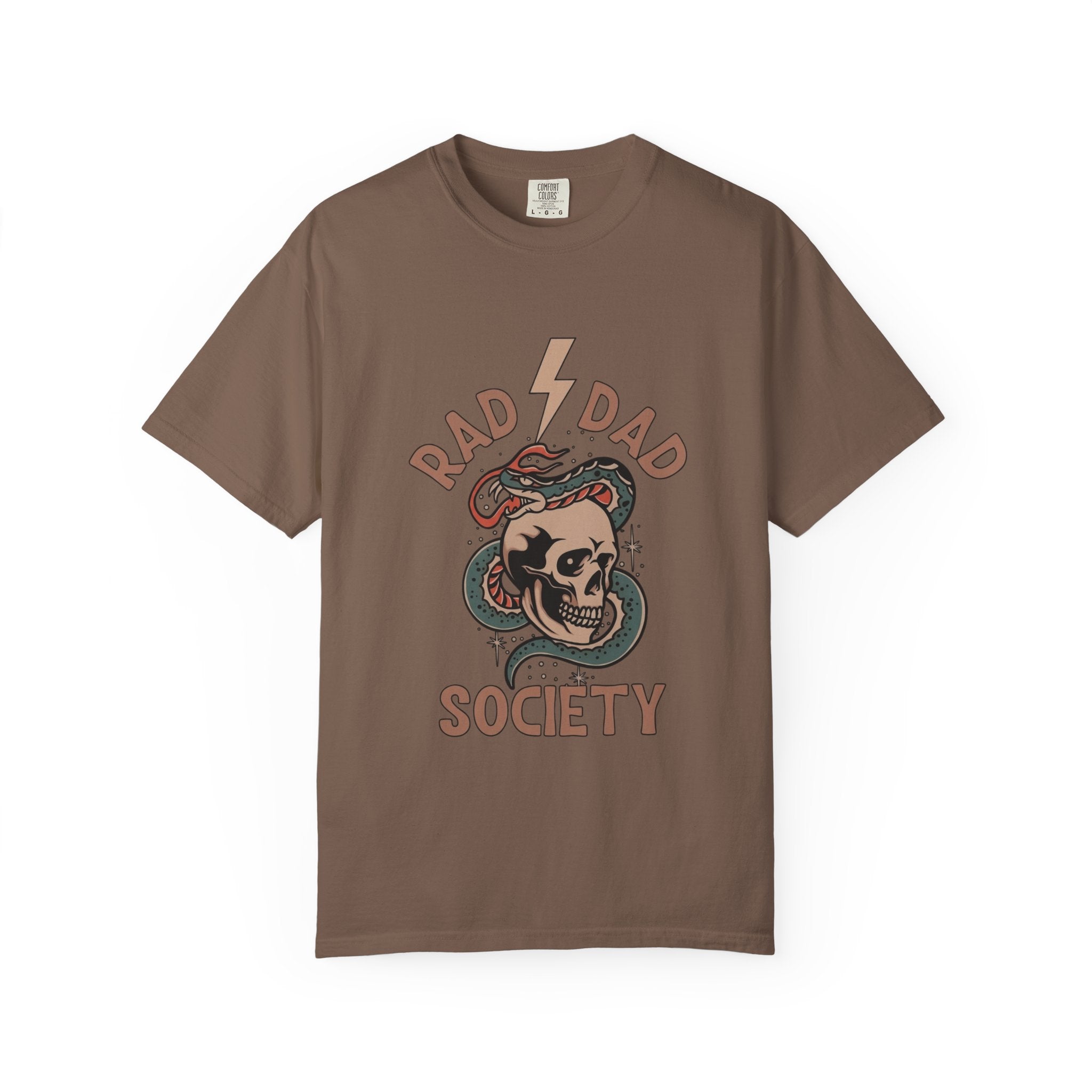 Rad Dad Society T-Shirt — Retro Skull & Snake Graphic Tee for Fathers
