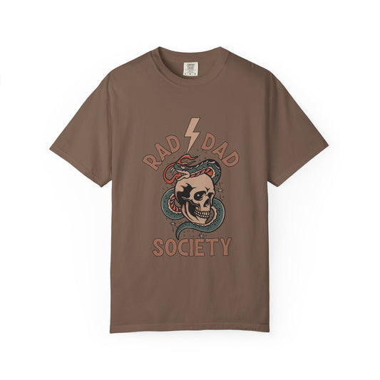 Rad Dad Society T-Shirt — Retro Skull & Snake Graphic Tee for Fathers