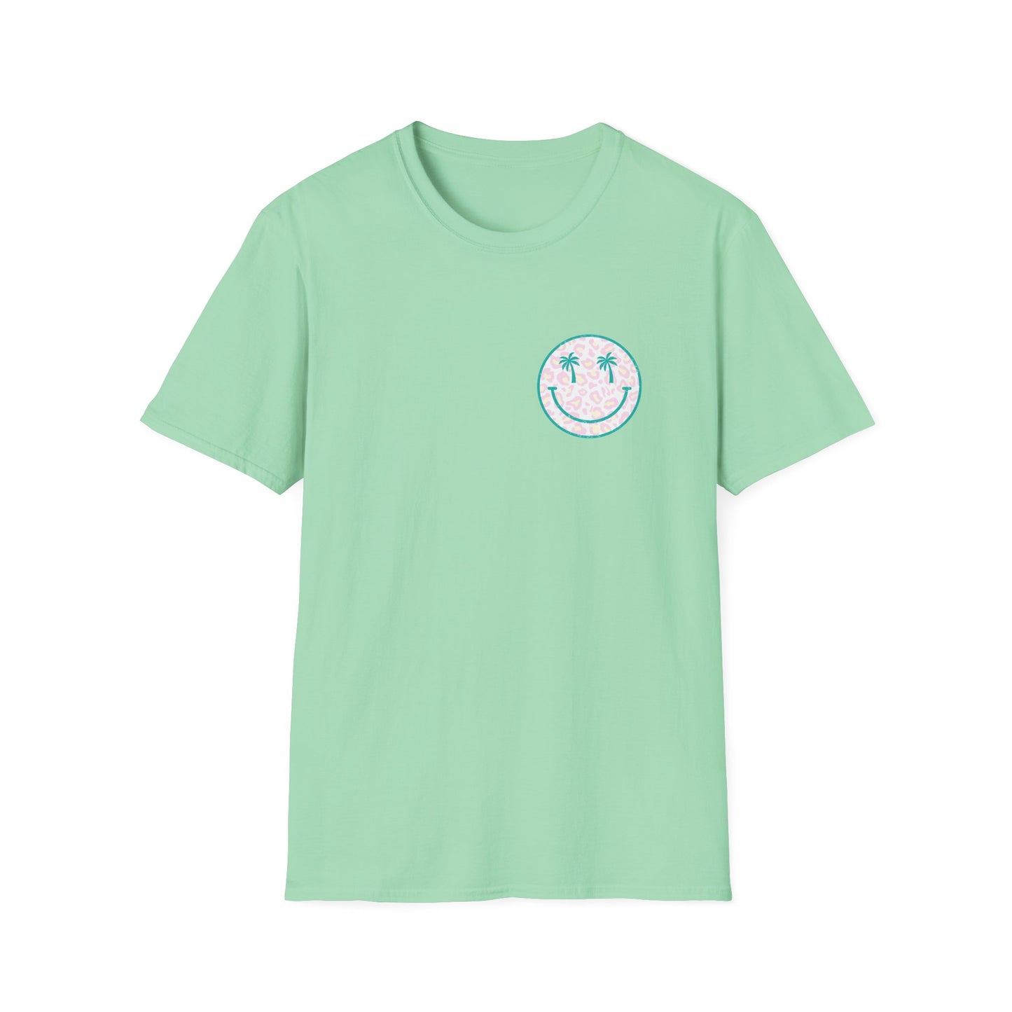 Smiley Floral Checkerboard T-Shirt
