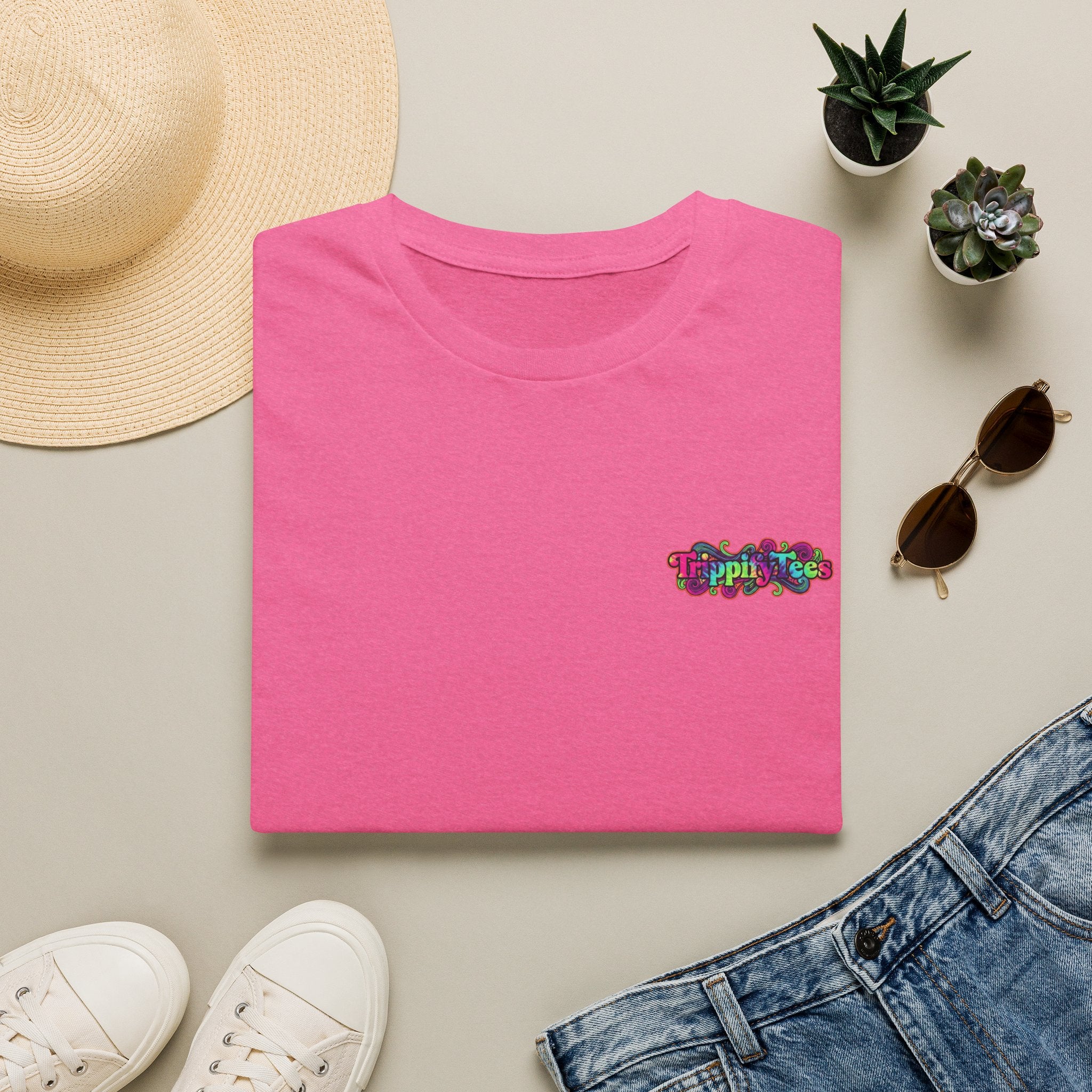 Tie Dye Cat Graphic T-Shirt — Colorful Mini Logo Tee