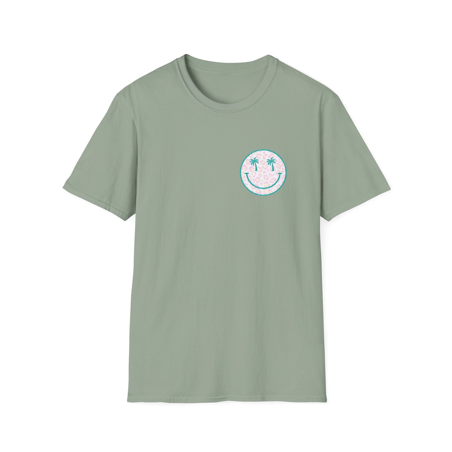 Smiley Floral Checkerboard T-Shirt