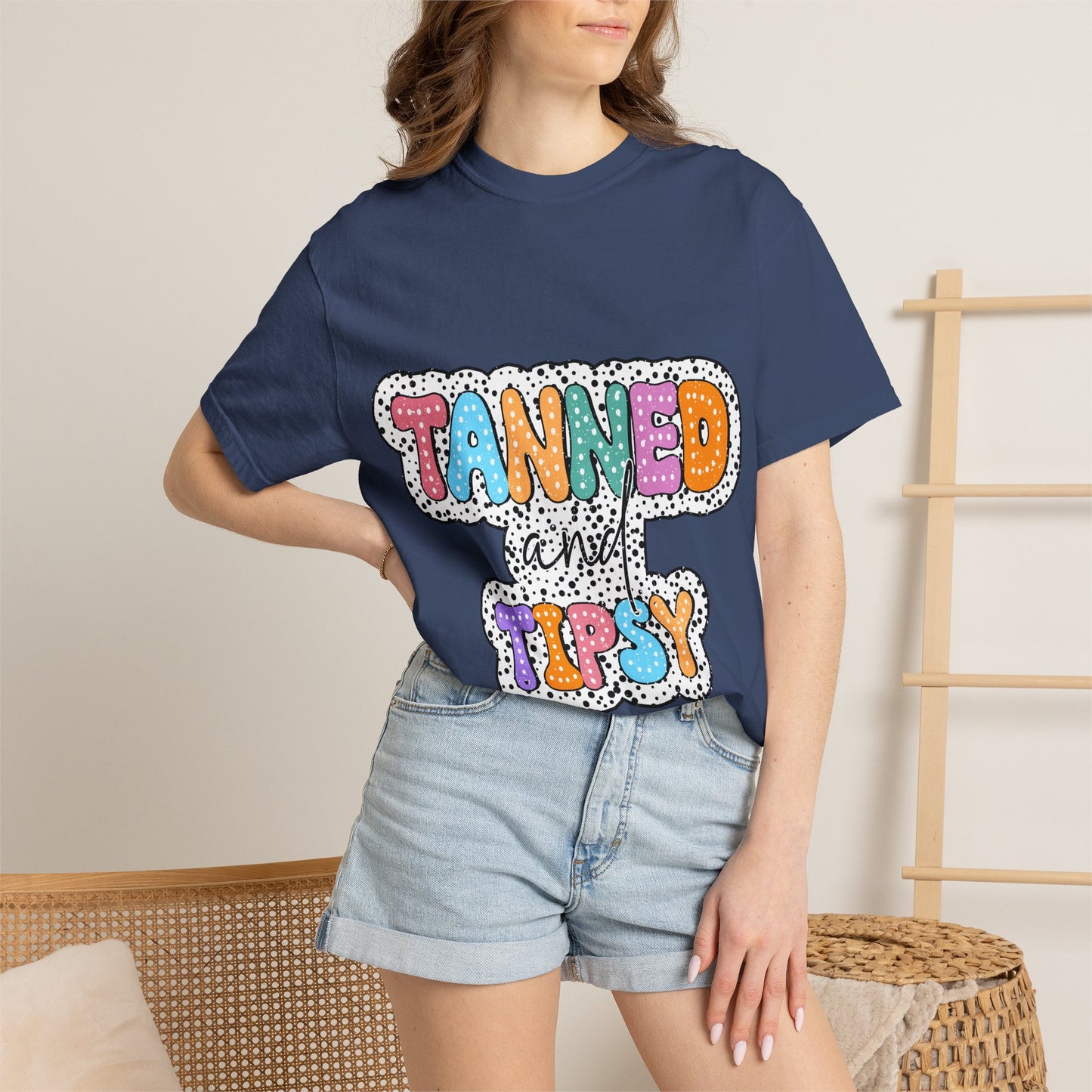 Tanned & Tipsy Mom T-Shirt — Summer Funny Tee