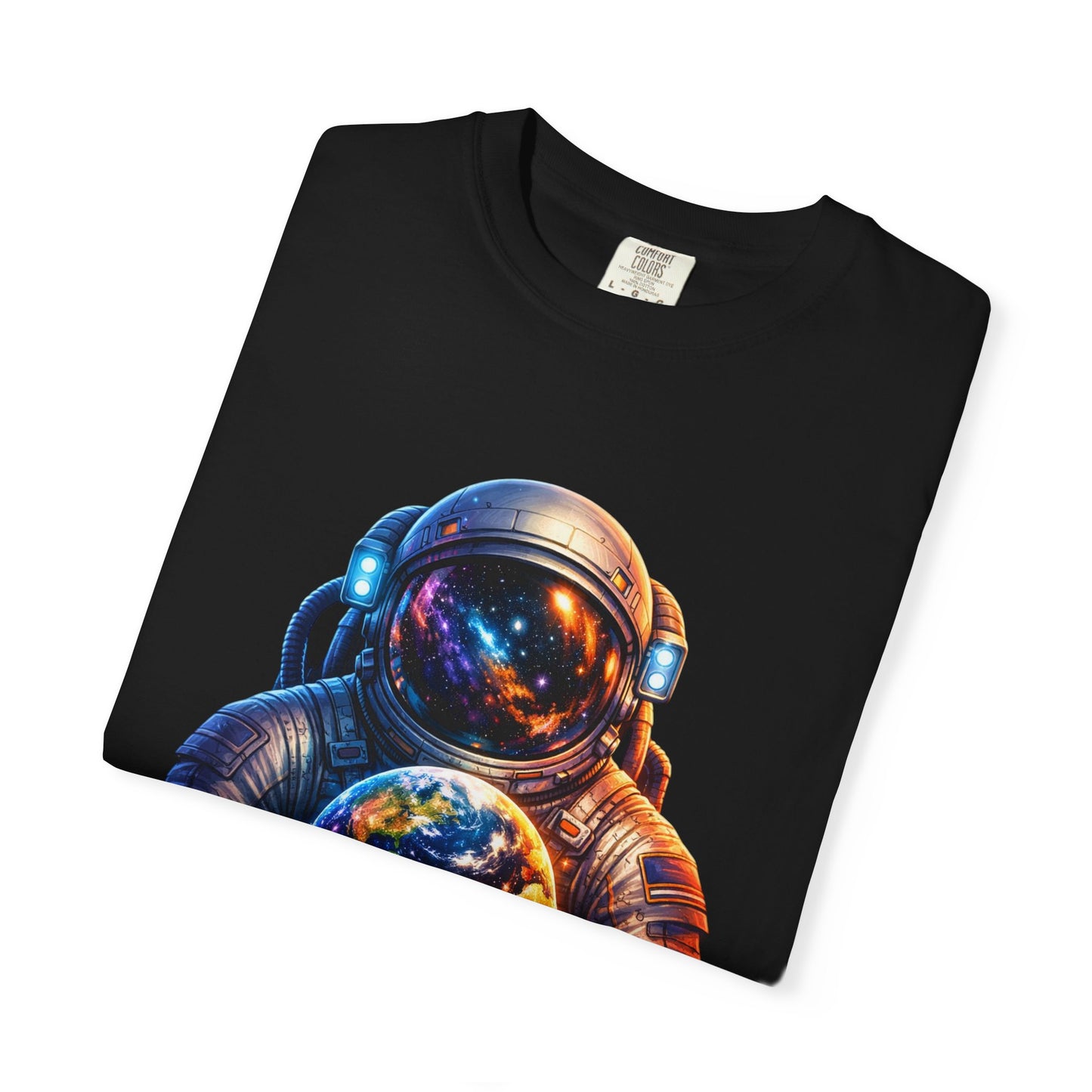 Astronaut Holding Melting Planet T-Shirt — Psychedelic Space Graphic Tee