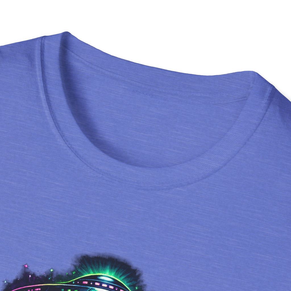 Alien Abduction Graphic Tee — Neon UFO & Alien Illustration T-Shirt