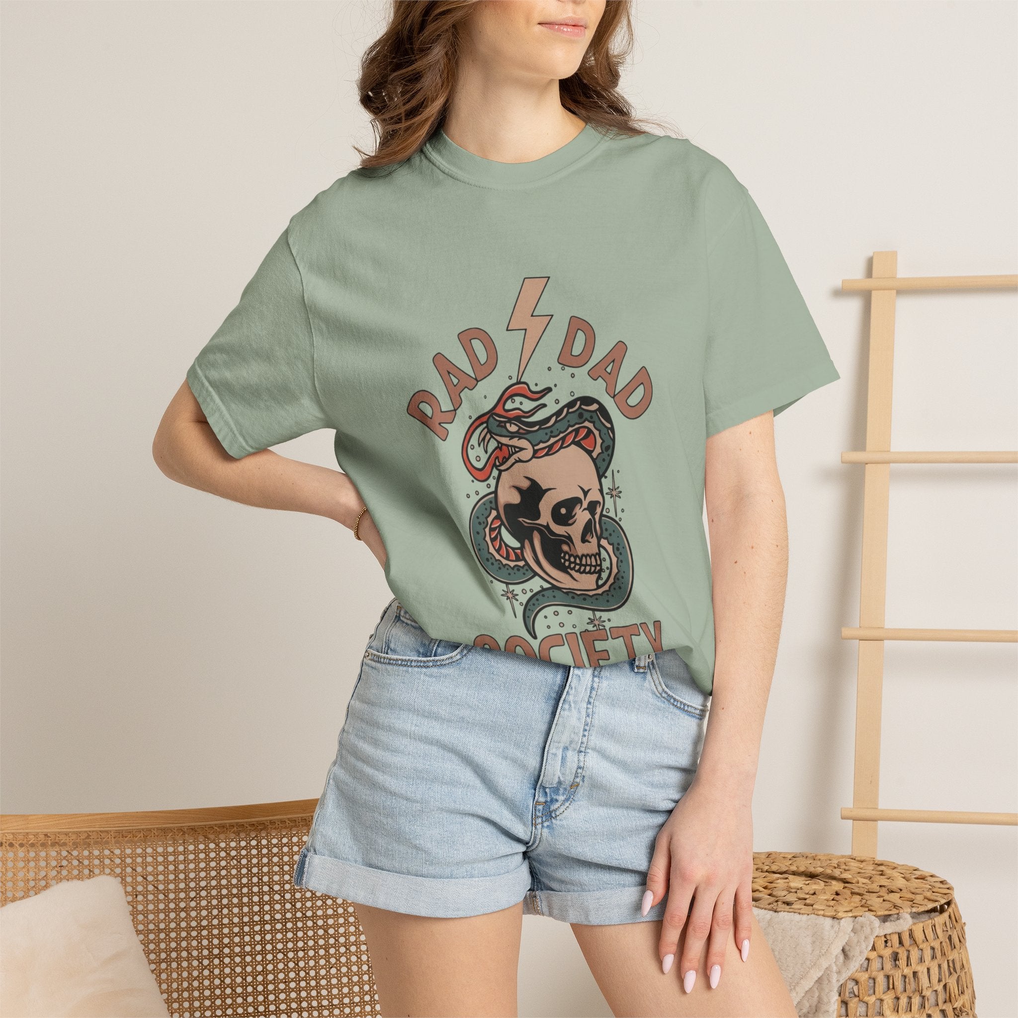 Rad Dad Society T-Shirt — Retro Skull & Snake Graphic Tee for Fathers