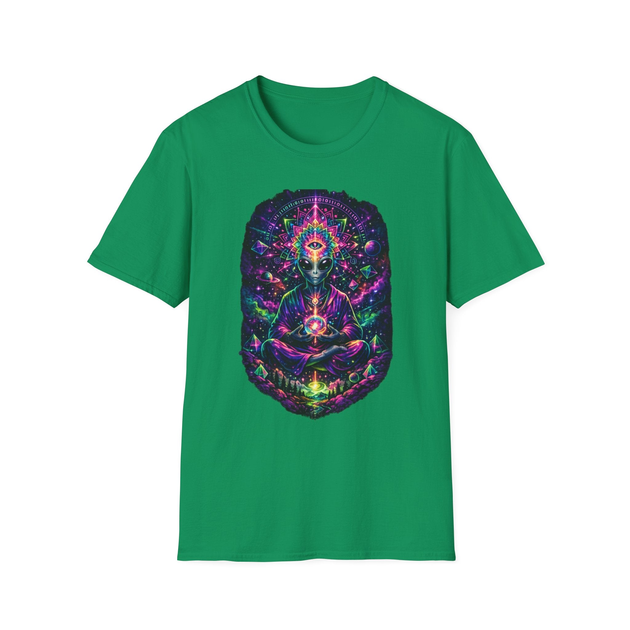 Psychedelic Third Eye Alien T-Shirt — Cosmic Meditation Graphic Tee