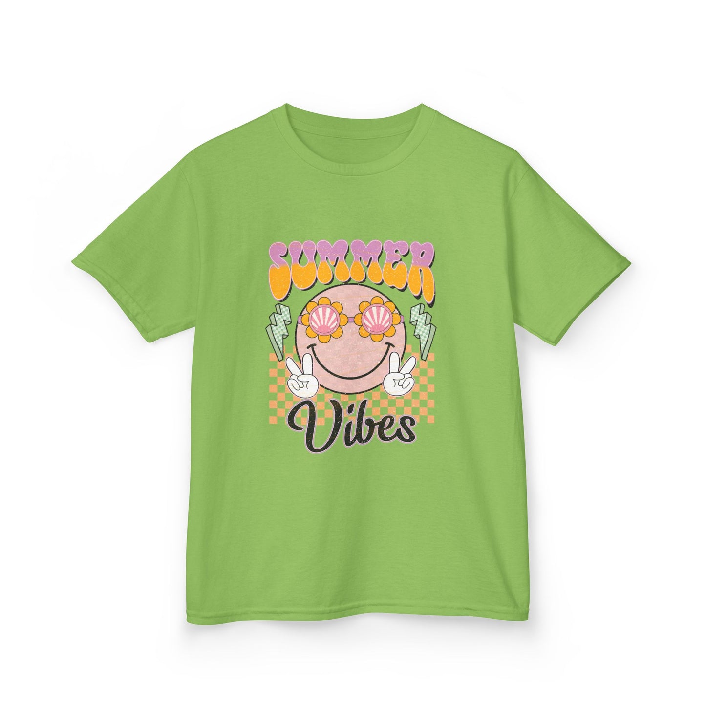 Kids Tee — "Groovy Summer Vibes" Smiley Graphic