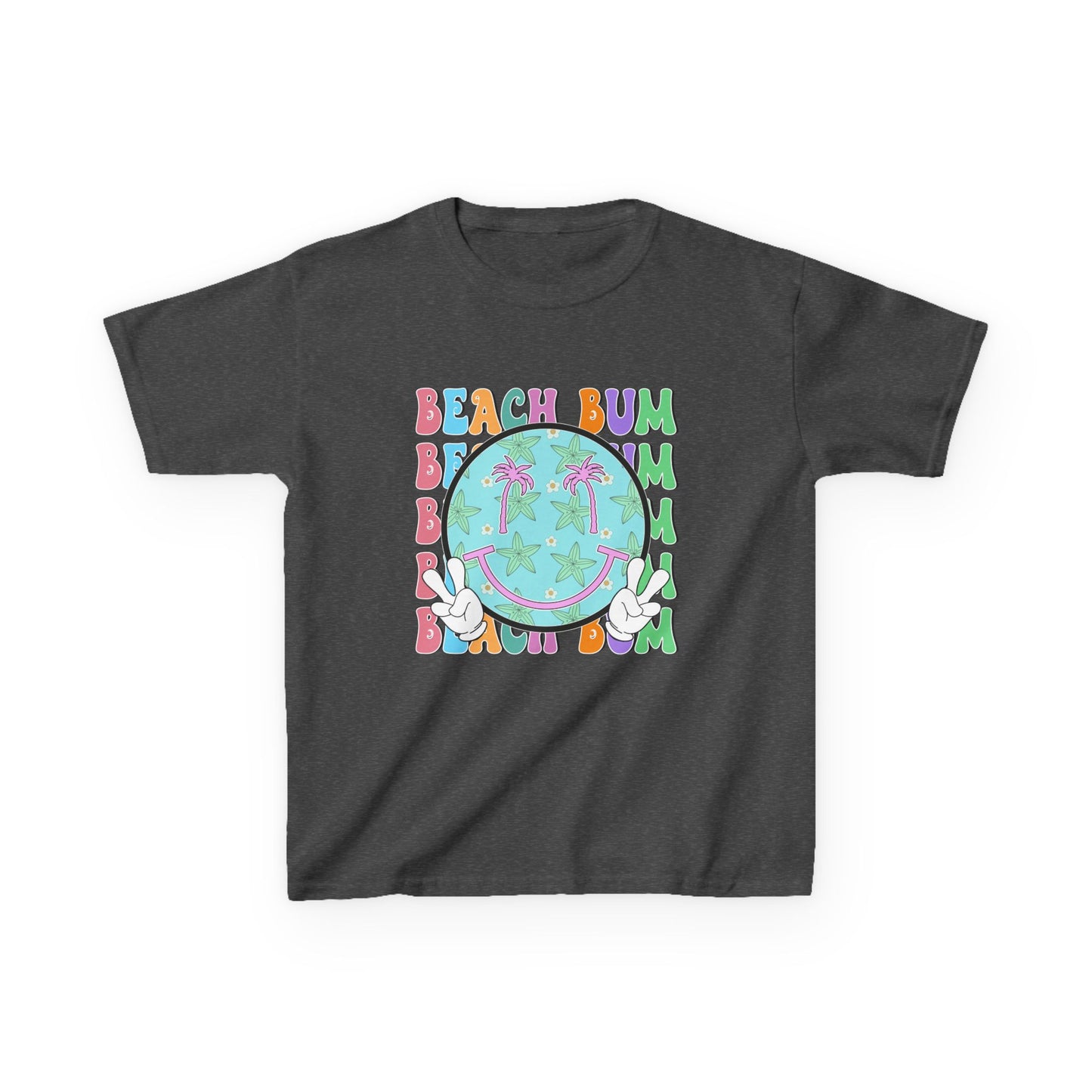 Kids T-Shirt – "Beach Bum" Retro Smiley Tee