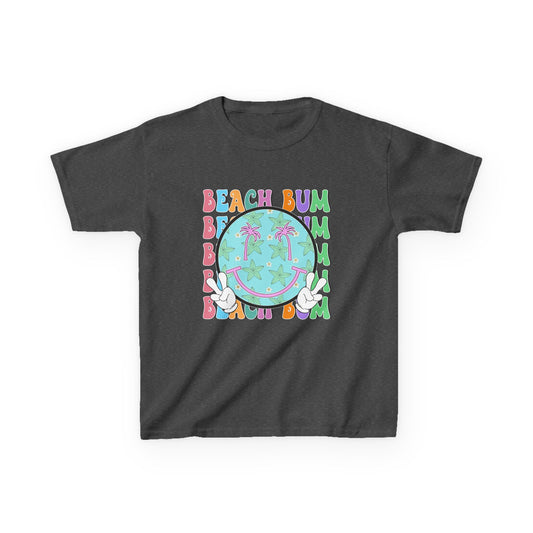 Kids T-Shirt – "Beach Bum" Retro Smiley Tee